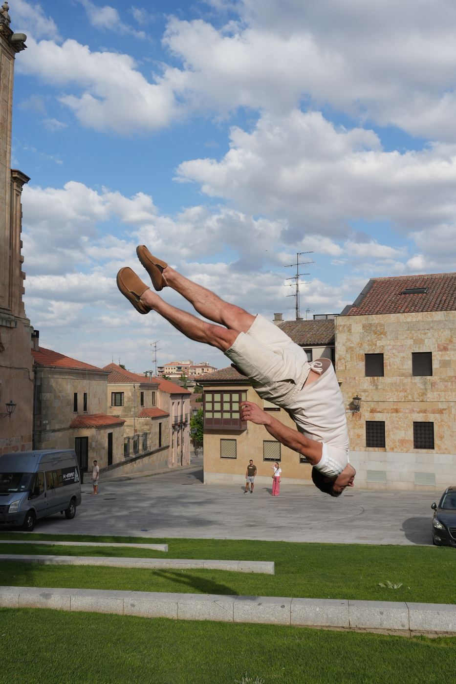 Layout flip across an open plaza