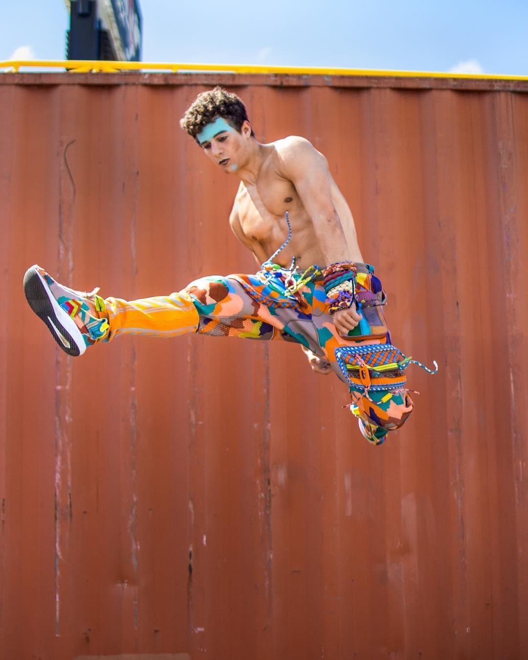 Alex performing with Cirque du Soleil in VOLTA
